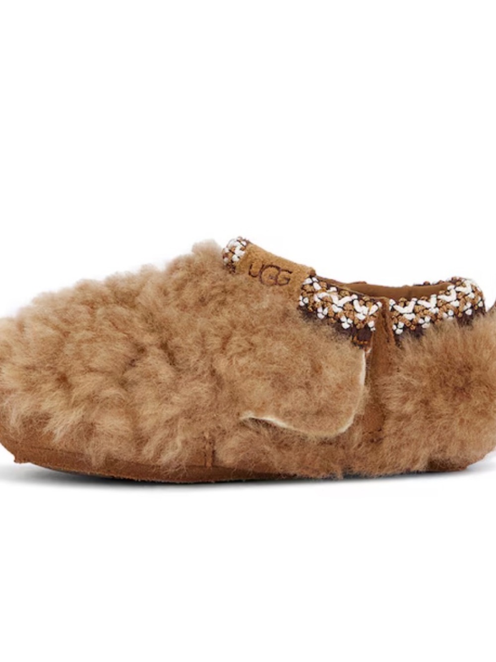 UGG Chestnut Baby Tasman Maxi Curly Slipper. Size 0/1